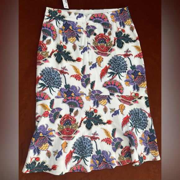 J Crew Brand New With Tags Colorful Cotton Paisley Trumpet Skirt Size 6 - Picture 2 of 11